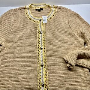 Ann Taylor Cotton Knit Cardigan- textured and timeless